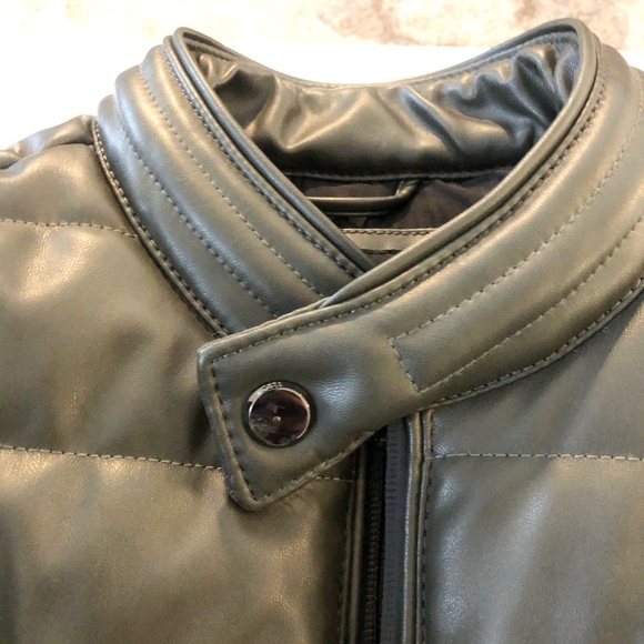 ZARA FAUX LEATHER PUFFER JACKET - Picture 3 of 8